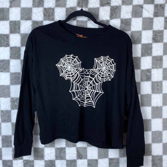 Disney Mickey Mouse spiderweb, medium black, long sleeve shirt - Picture 1 of 4